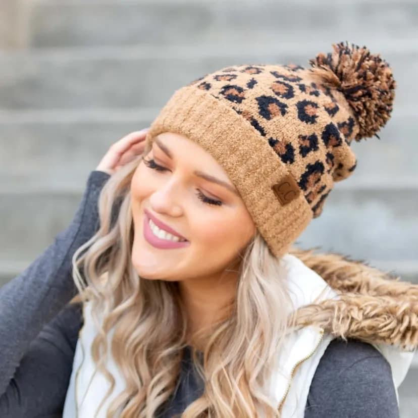 CC Leopard Beanies