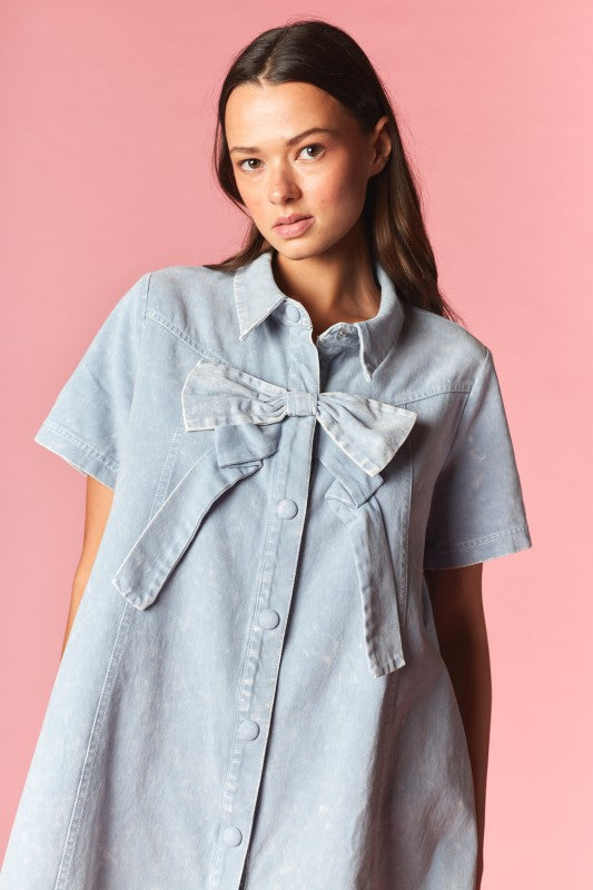 Denim Bow Dress