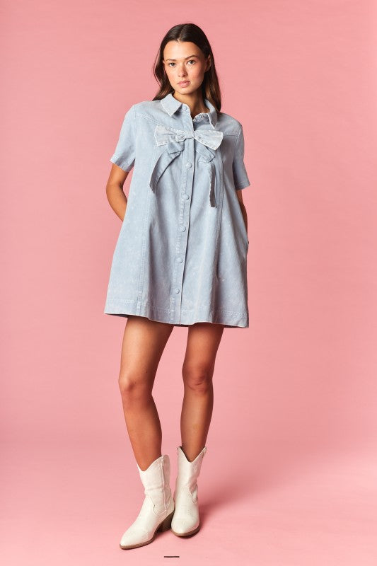 Denim Bow Dress