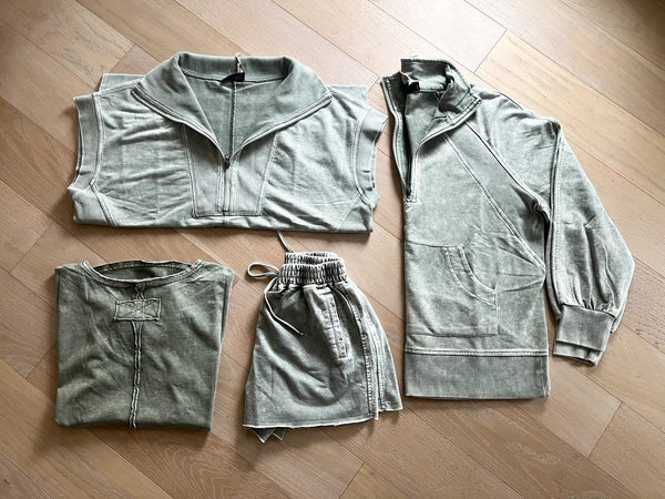 Georgia T Shirt Short Set - Moss